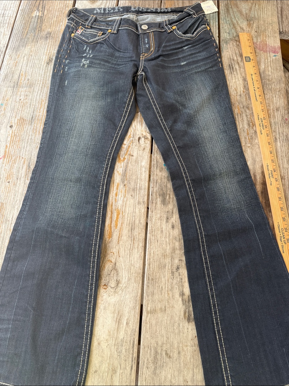 MEK Boot Cut Jeans in Medium Blue and Dark Blue 2 pairs Bootcut - Picture 14 of 14